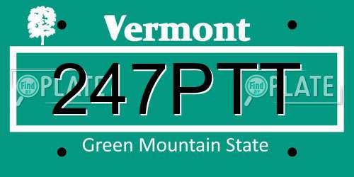247PTT Vermont License Plate