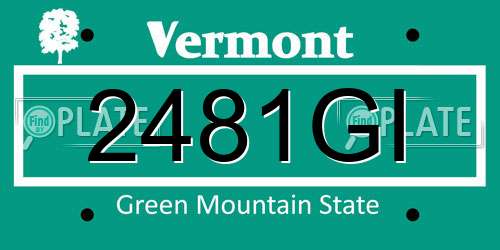 2481GI Vermont License Plate