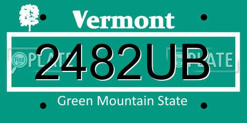 2482UB Vermont License Plate