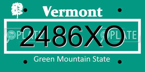 2486XO Vermont License Plate