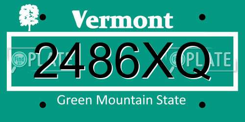 2486XQ Vermont License Plate
