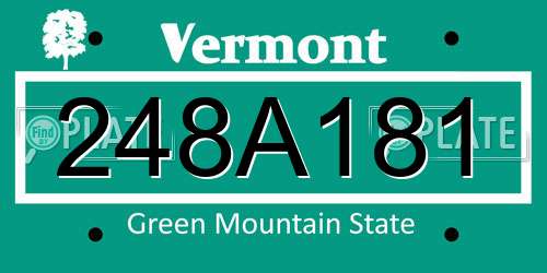 248A181 Vermont License Plate