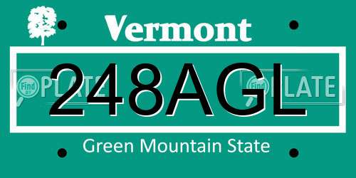 248AGL Vermont License Plate