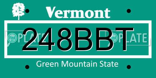 248BBT Vermont License Plate