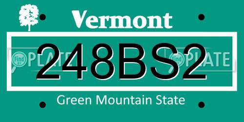 248BS2 Vermont License Plate