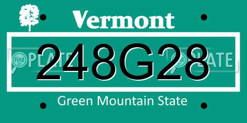 248G28 Vermont License Plate
