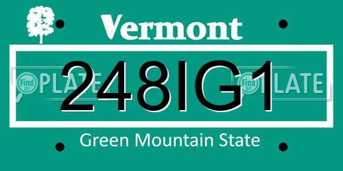 248IG1 Vermont License Plate