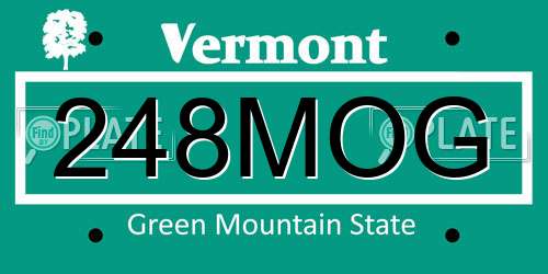 248MOG Vermont License Plate