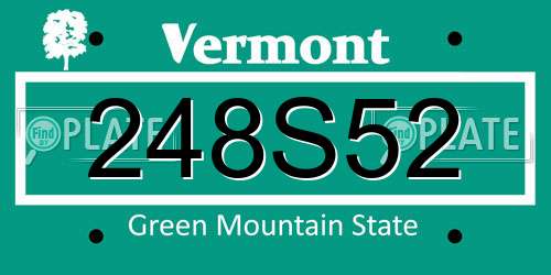 248S52 Vermont License Plate