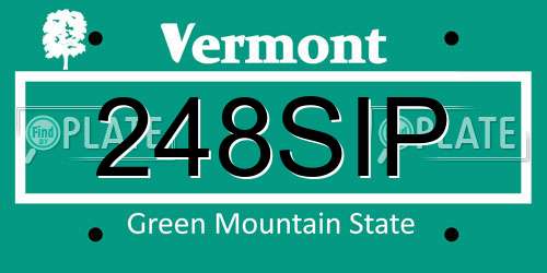 248SIP Vermont License Plate