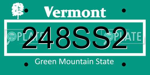 248SS2 Vermont License Plate