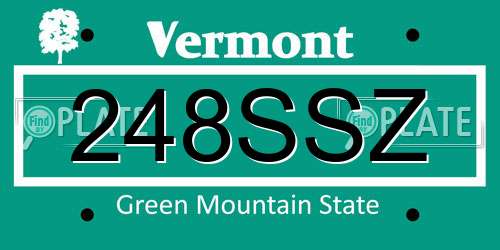 248SSZ Vermont License Plate