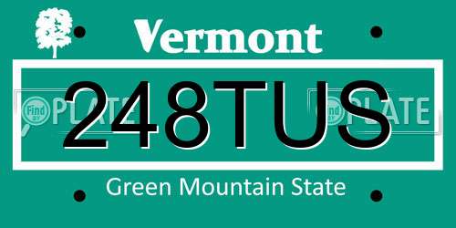 248TUS Vermont License Plate