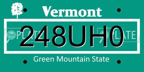 248UH0 Vermont License Plate