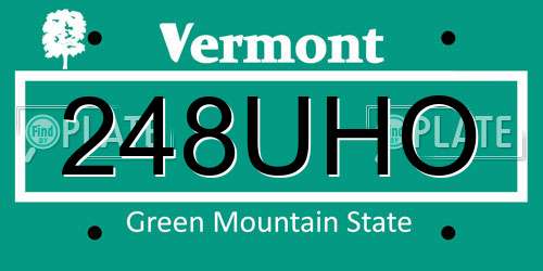 248UHO Vermont License Plate