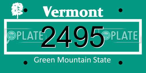2495 Vermont License Plate