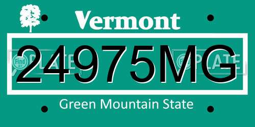 24975MG Vermont License Plate