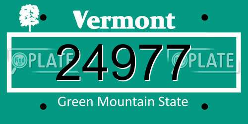 24977 Vermont License Plate
