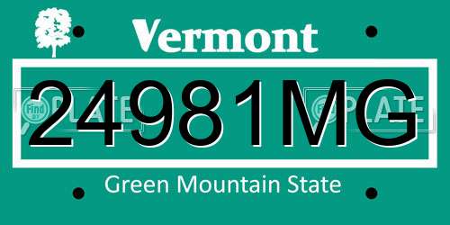 24981MG Vermont License Plate