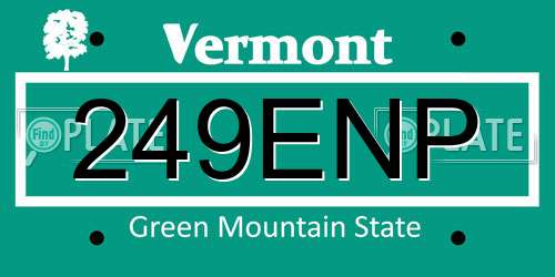 249ENP Vermont License Plate