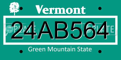 24AB564 Vermont License Plate