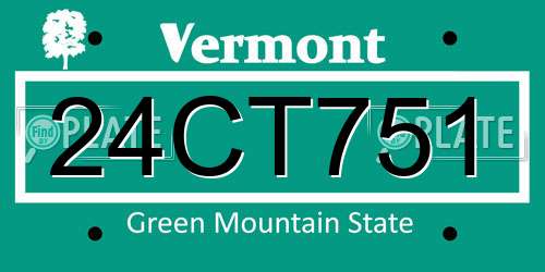 24CT751 Vermont License Plate