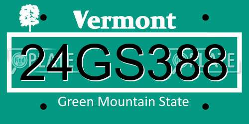 24GS388 Vermont License Plate