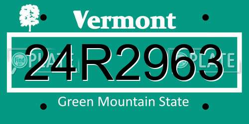 24R2963 Vermont License Plate