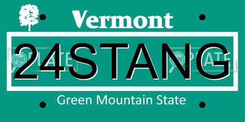 24STANG Vermont License Plate