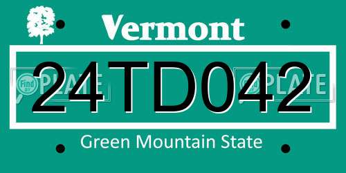 24TD042 Vermont License Plate