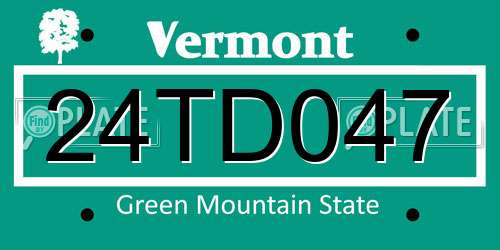 24TD047 Vermont License Plate
