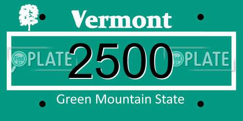 2500 Vermont License Plate