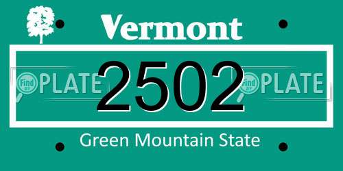 2502 Vermont License Plate
