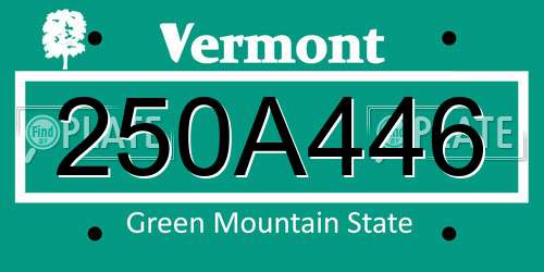 250A446 Vermont License Plate