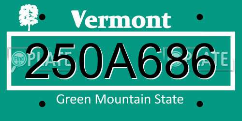 250A686 Vermont License Plate