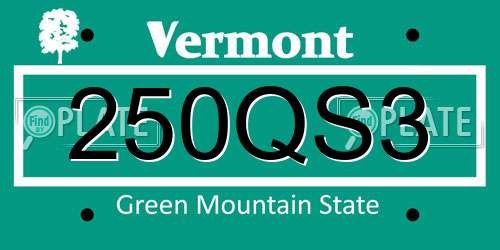 250QS3 Vermont License Plate