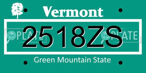2518ZS Vermont License Plate