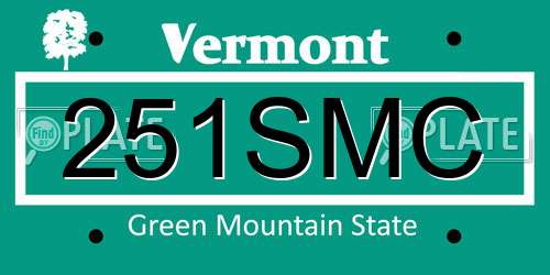 251SMC Vermont License Plate