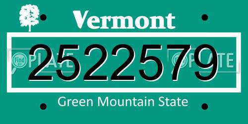 2522579 Vermont License Plate