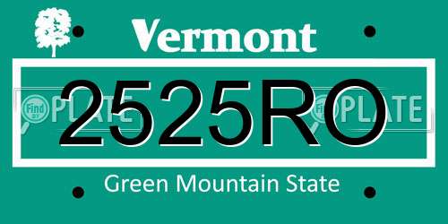 2525RO Vermont License Plate