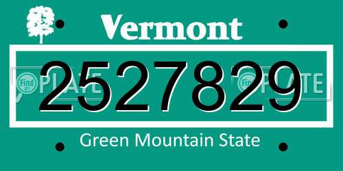 2527829 Vermont License Plate