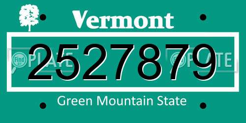 2527879 Vermont License Plate