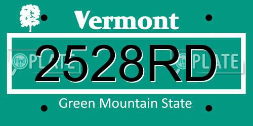 2528RD Vermont License Plate