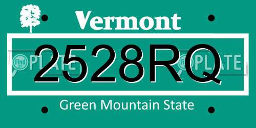 2528RQ Vermont License Plate
