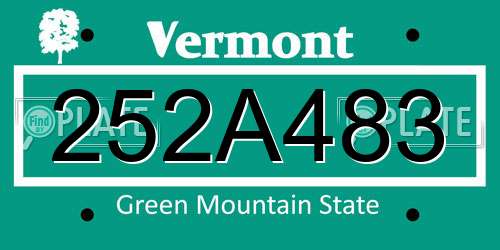 252A483 Vermont License Plate