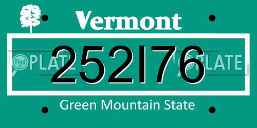 252I76 Vermont License Plate