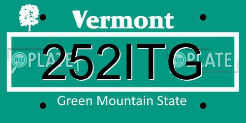 252ITG Vermont License Plate