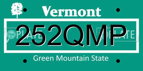 252QMP Vermont License Plate