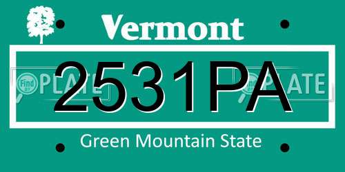 2531PA Vermont License Plate