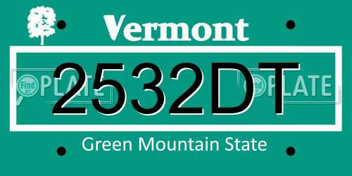 2532DT Vermont License Plate